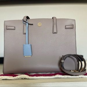 Tory Burch Walker Satchel (Gray Heron)
